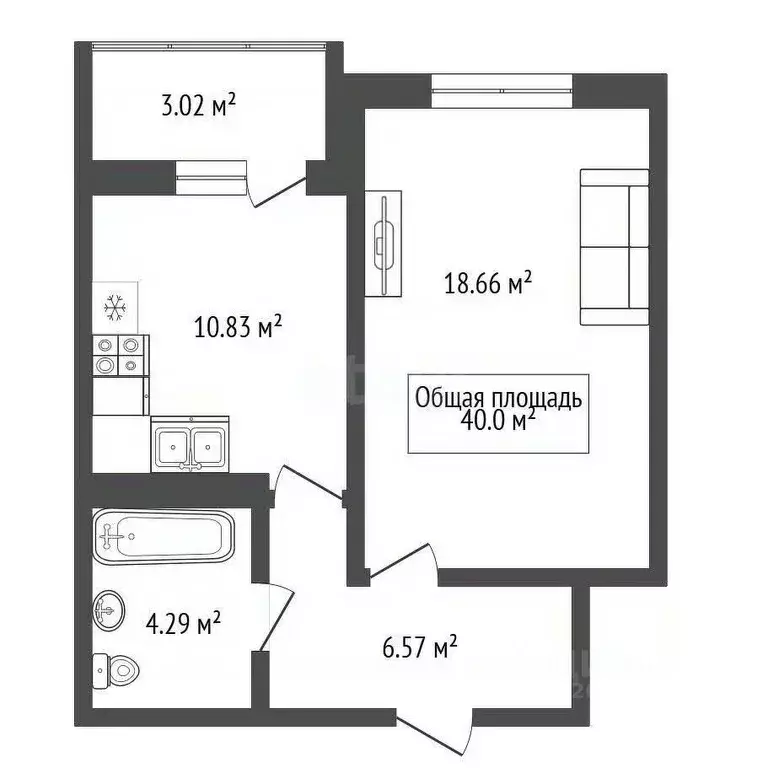 1-к кв. Новосибирская область, Кольцово рп просп. Никольский, 11 (40.0 ... - Фото 2