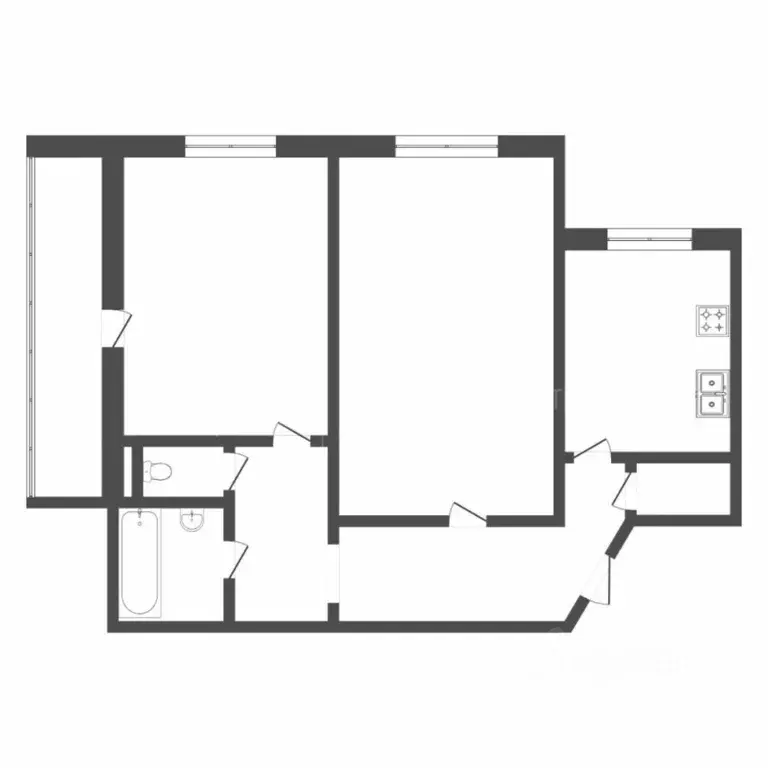 2-к кв. Тюменская область, Тюмень ул. Домостроителей, 18 (52.0 м) - Фото 1