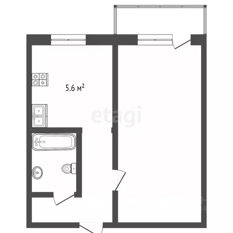 1-к кв. Самарская область, Самара Партизанская ул., 181 (29.3 м) - Фото 2
