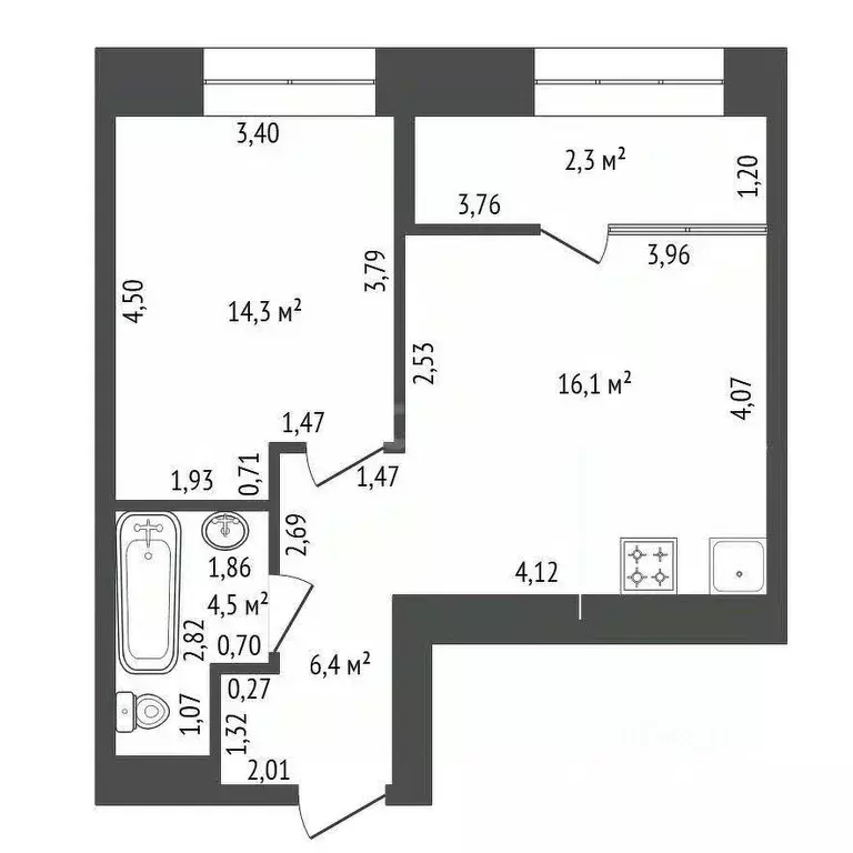 1-к кв. Башкортостан, Уфа Коммунистическая ул., 115/1 (43.6 м) - Фото 2