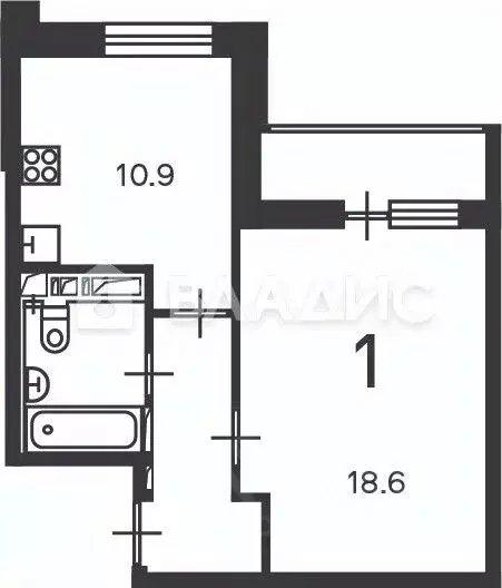 1-к кв. Москва Полярная ул., 3 (39.3 м) - Фото 2