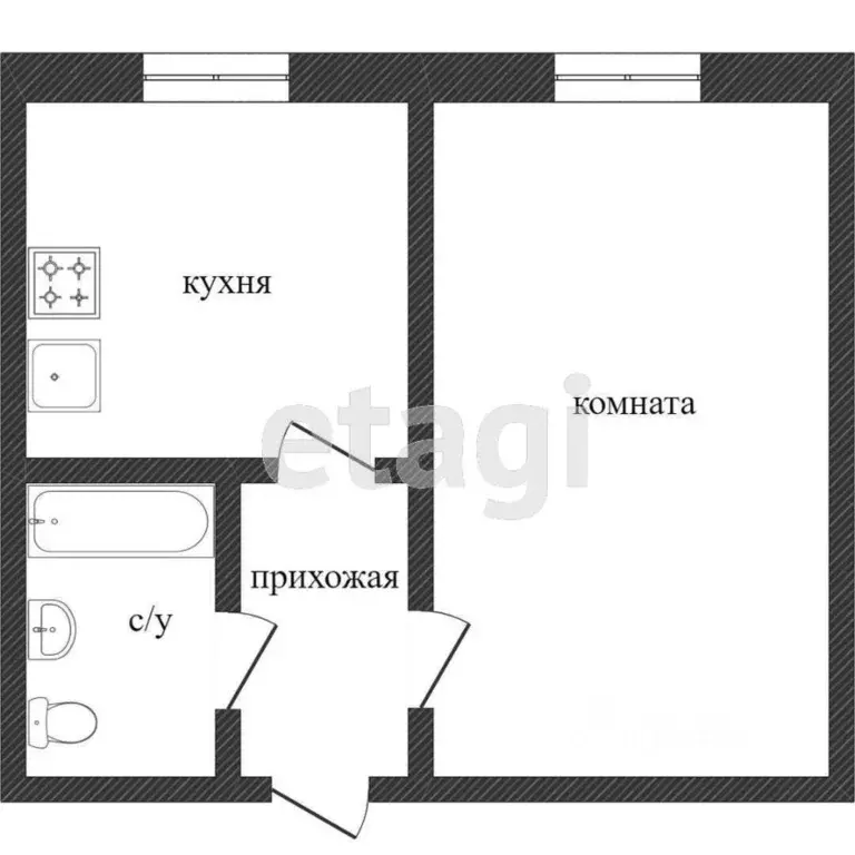 1-к кв. Ханты-Мансийский АО, Сургут ул. Федорова, 65 (31.3 м) - Фото 0