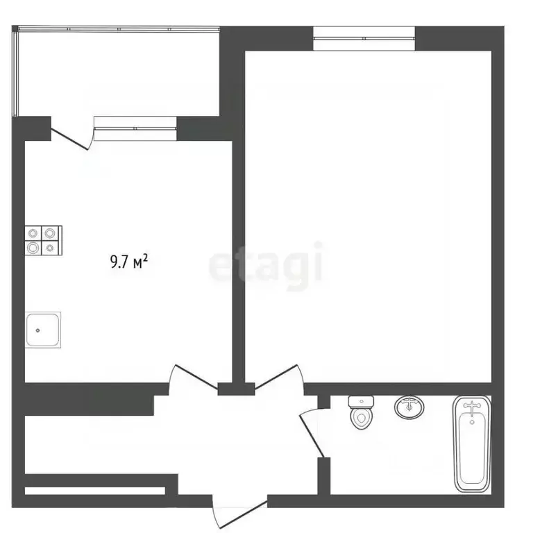 1-к кв. Тюменская область, Тюмень проезд Тихий, 2 (36.3 м) - Фото 2