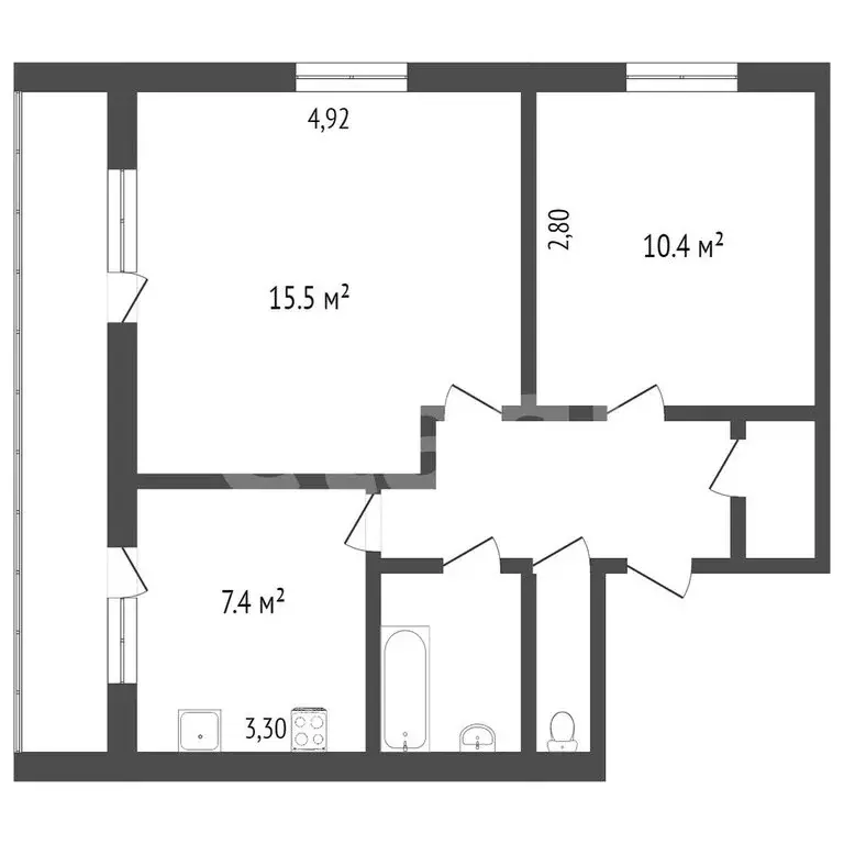 2-комнатная квартира: Тобольск, микрорайон Иртышский, 22 (44 м) - Фото 0