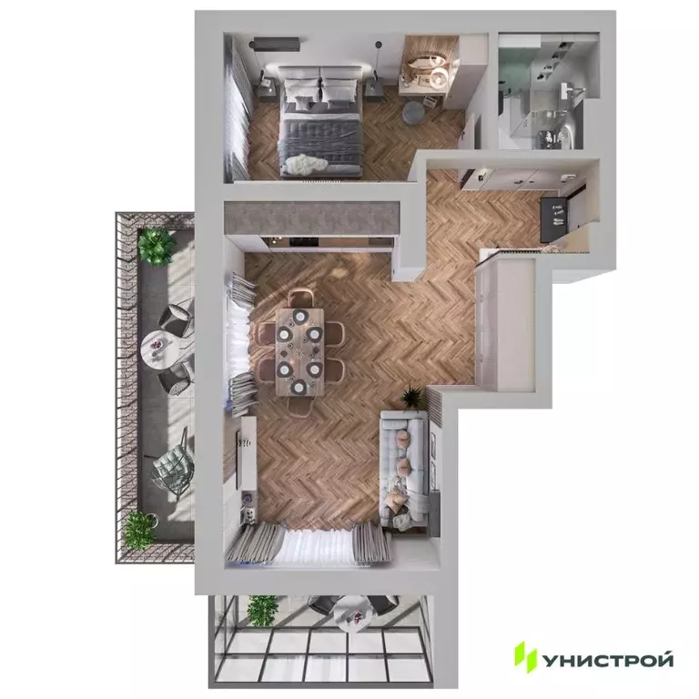 1-к кв. Самарская область, Тольятти 3А кв-л,  (56.82 м) - Фото 1