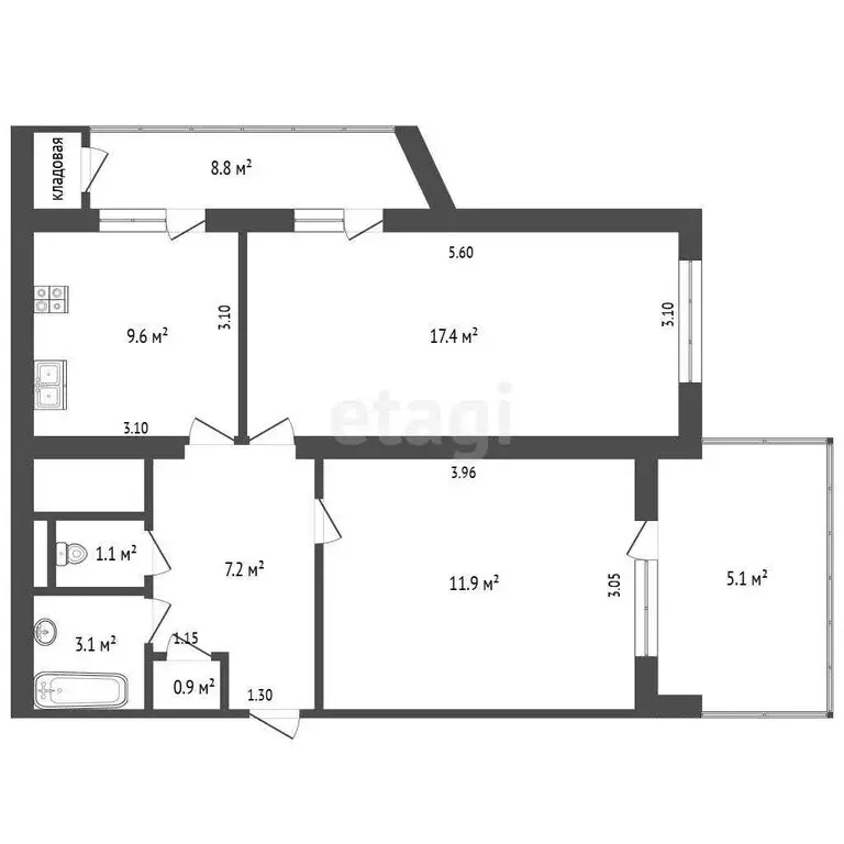 2-комнатная квартира: Ялта, улица Фурмана, 2 (58 м) - Фото 0