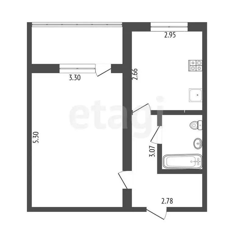 1-комнатная квартира: Самара, проспект Кирова, 201 (36 м) - Фото 1