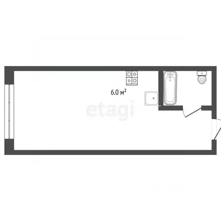 Студия Ростовская область, Ростов-на-Дону ул. Нансена, 83с2 (24.0 м) - Фото 2