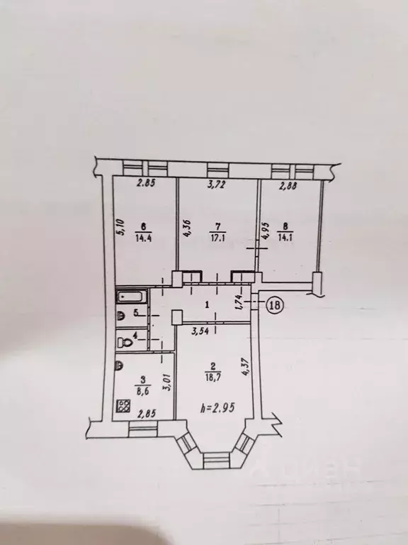 4-к кв. Омская область, Омск Октябрьская ул., 122 (89.0 м) - Фото 0