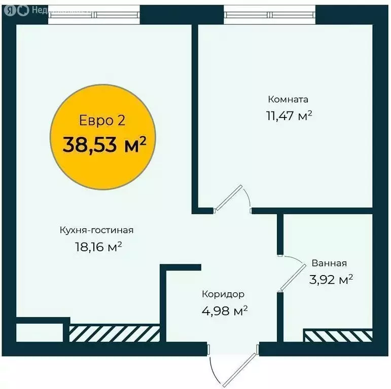 1-комнатная квартира: Тюмень, Лесопарковая улица, 1к2 (38.2 м) - Фото 0
