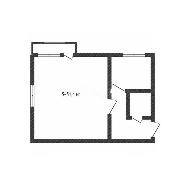 1-к кв. Брянская область, Брянск Литейная ул., 50 (31.4 м) - Фото 2