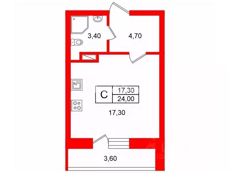 Студия Ленинградская область, Мурино Всеволожский район, просп. ... - Фото 2