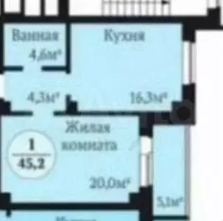 1-к. квартира, 45 м, 13/13 эт. - Фото 0