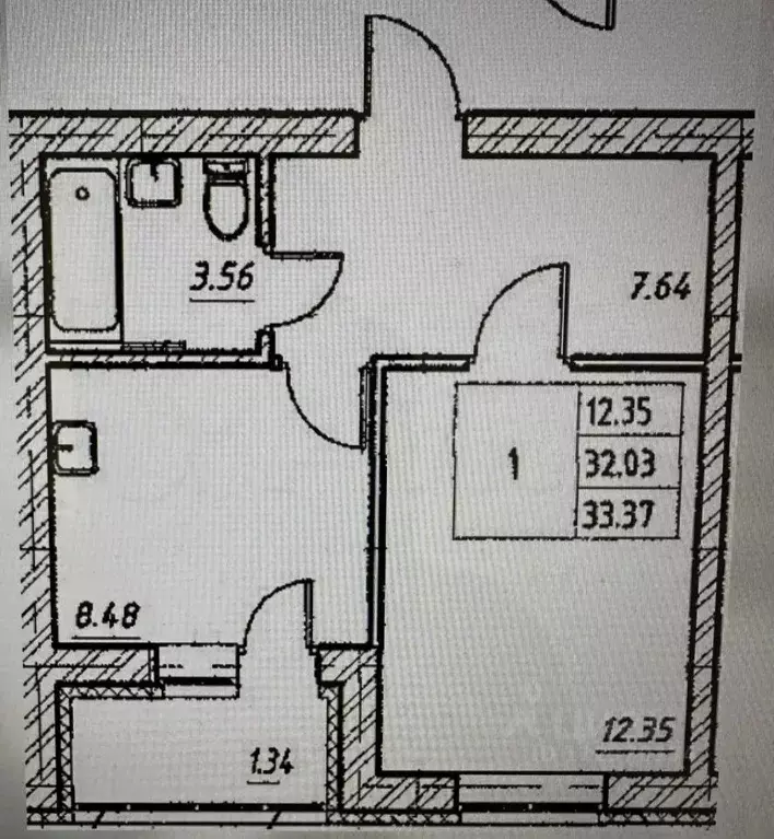 1-к кв. Башкортостан, Уфа ул. Гази Загитова, 11/1 (32.1 м) - Фото 2