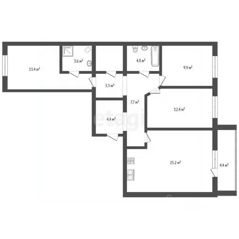 3-к кв. Ярославская область, Ярославль ул. Строителей, 25к1 (86.5 м) - Фото 1