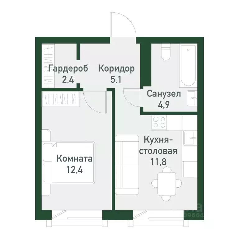1-к кв. Челябинская область, Челябинский городской округ, пос. ... - Фото 0