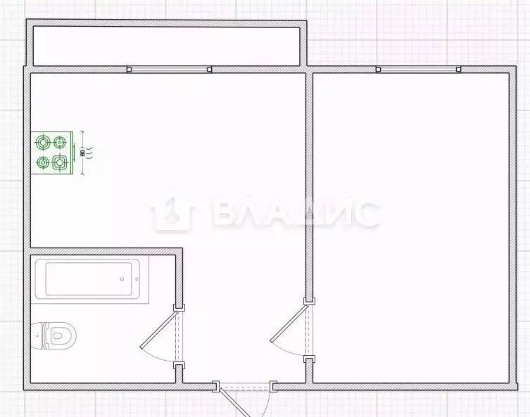 1-к кв. Пензенская область, Мокшан рп ул. Транспортная, 37В (39.4 м) - Фото 2