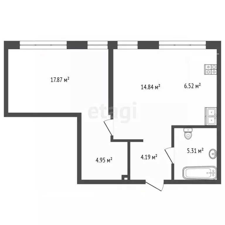 2-к кв. Тюменская область, Тюмень ул. Тимофея Чаркова, 93 (53.68 м) - Фото 1