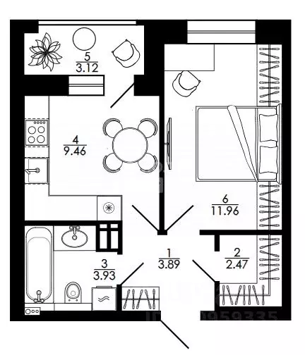 1-к кв. Липецкая область, Липецк ул. Е.И. Замятина, 1 (36.4 м) - Фото 0