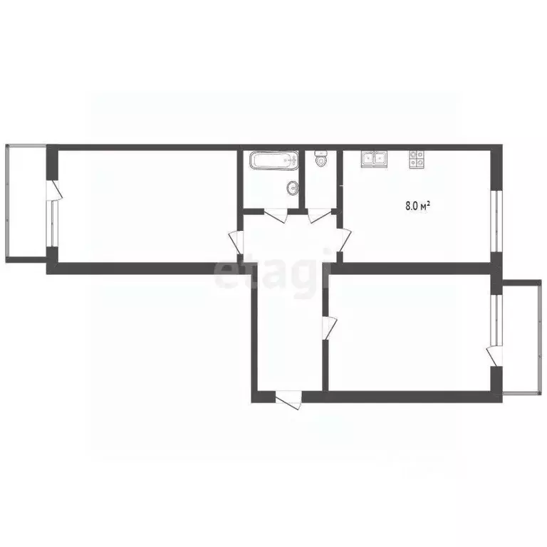 2-к кв. Вологодская область, Вологда ул. Маршала Конева, 4А (52.0 м) - Фото 0