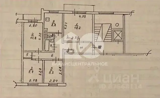 4-к кв. Иркутская область, Братск просп. Ленина, 60 (77.2 м) - Фото 2