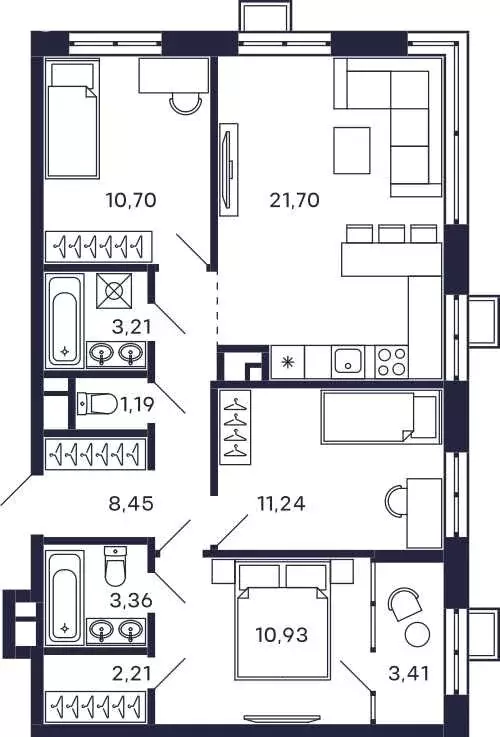 3-комнатная квартира: Красногорск, микрорайон Павшино, жилой комплекс ... - Фото 1