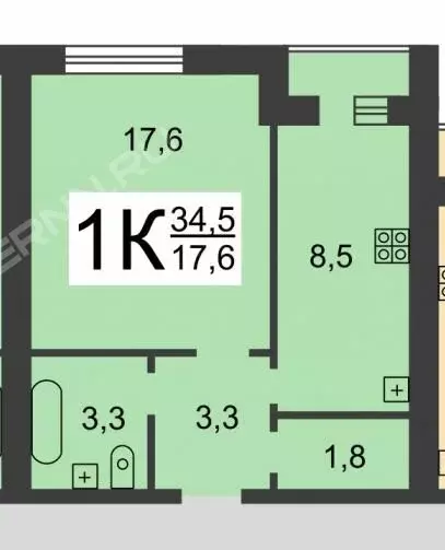 1-комнатная квартира: Нижний Новгород, улица Челюскинцев, 18 (34.5 м) - Фото 0