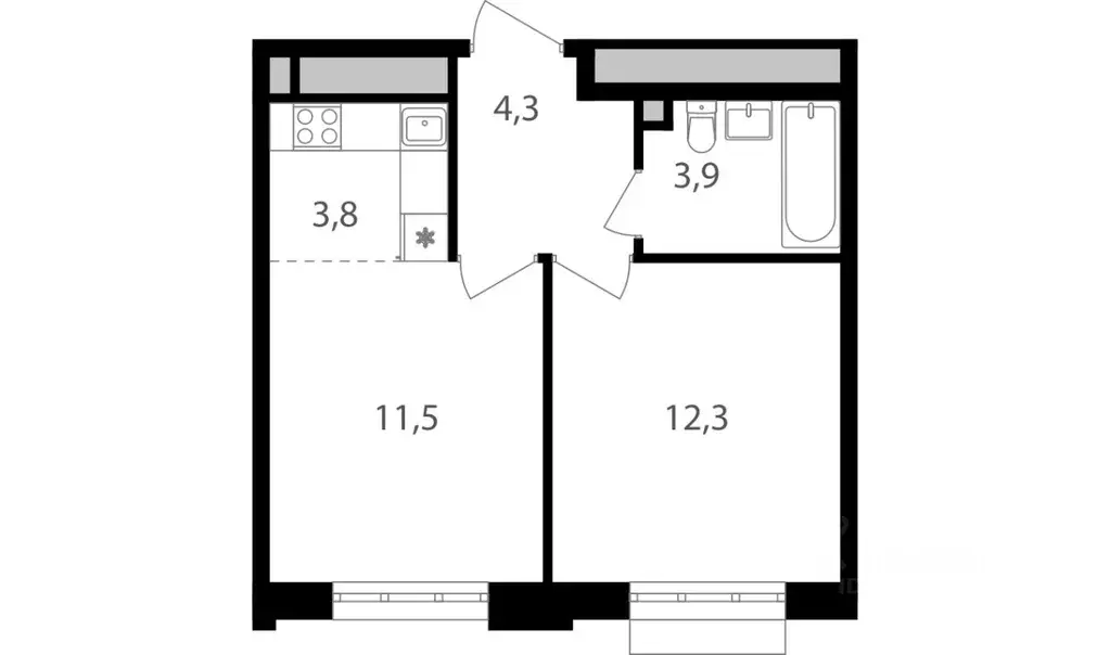 2-к кв. Москва Михалковская ул., вл56 (35.8 м) - Фото 1