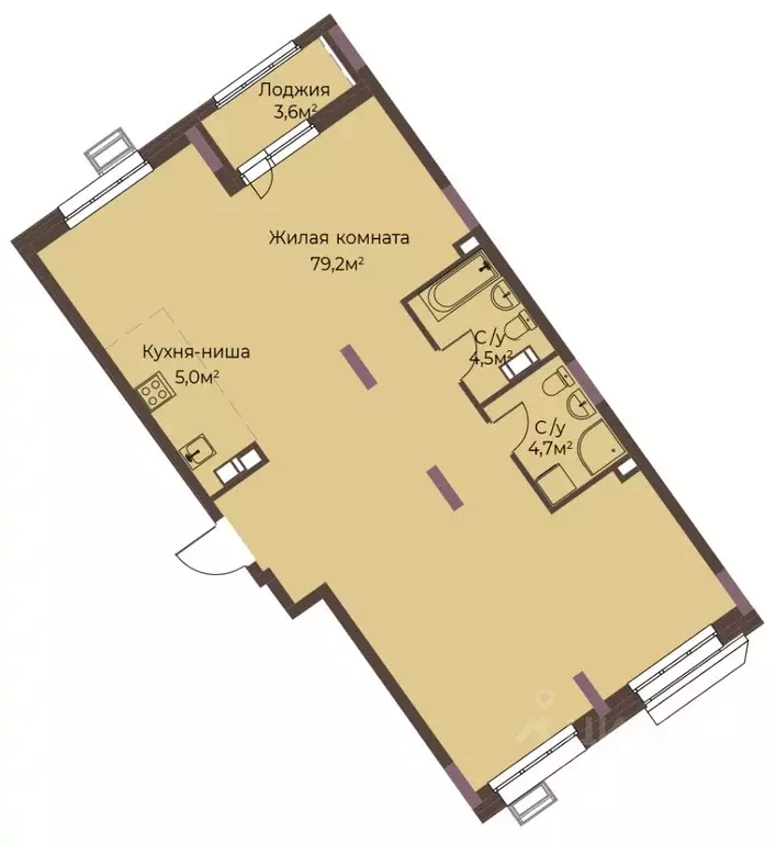 1-к кв. Нижегородская область, Нижний Новгород ул. Максима Горького, ... - Фото 1