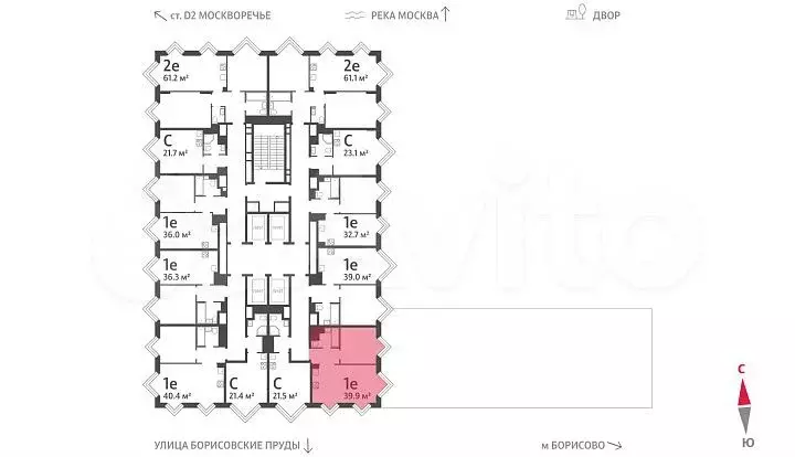 1-к. квартира, 39,9 м, 25/30 эт. - Фото 1