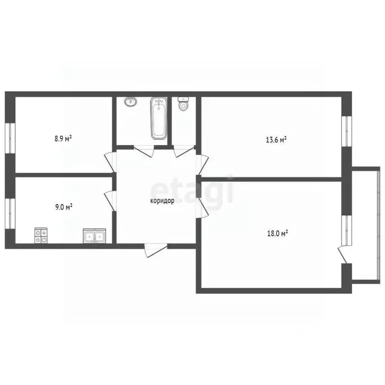 3-к кв. Тюменская область, Тюмень ул. Боровская, 2Б (59.9 м) - Фото 1