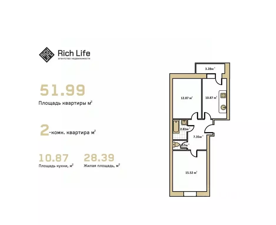 2-к кв. Ярославская область, Ярославль ул. Строителей, 16к3 (51.99 м) - Фото 1