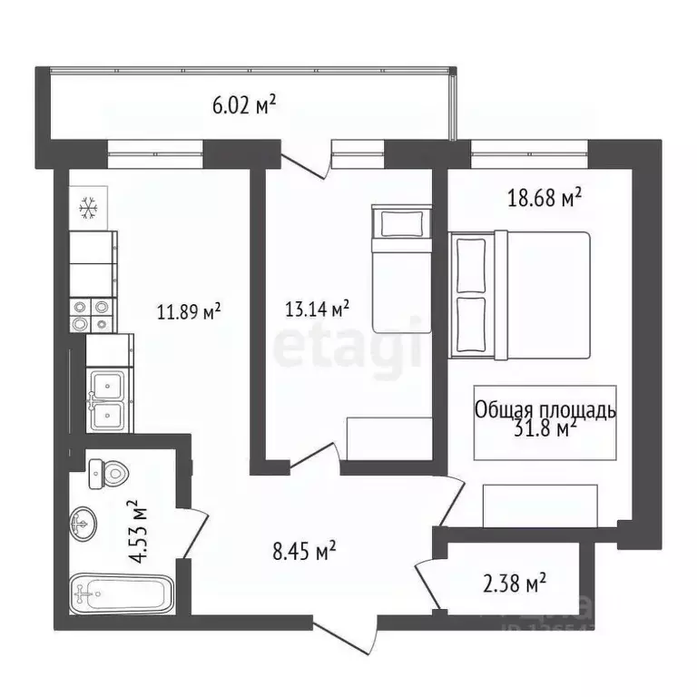 2-к кв. Новосибирская область, Новосибирск Выборная ул., 91/4 (59.4 м) - Фото 1