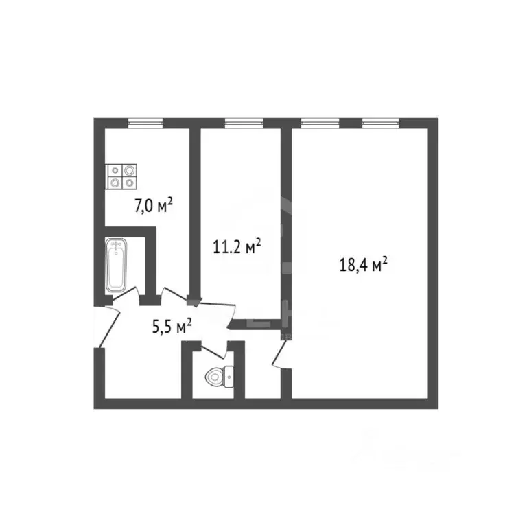 2-к кв. Санкт-Петербург Ропшинская ул., 13 (44.7 м) - Фото 2