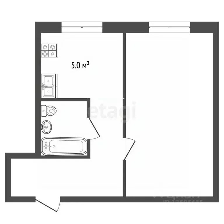 1-к кв. Московская область, Реутов Новогиреевская ул., 7 (28.0 м) - Фото 2