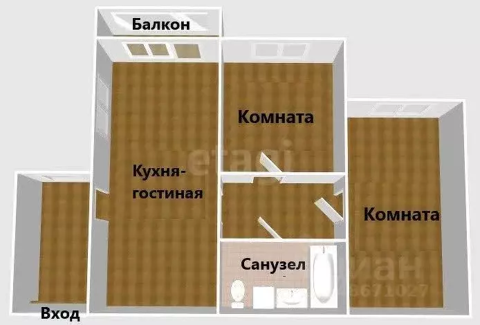 3-к кв. Сахалинская область, Южно-Сахалинск Автомобильная ул., 4 (73.0 ... - Фото 1