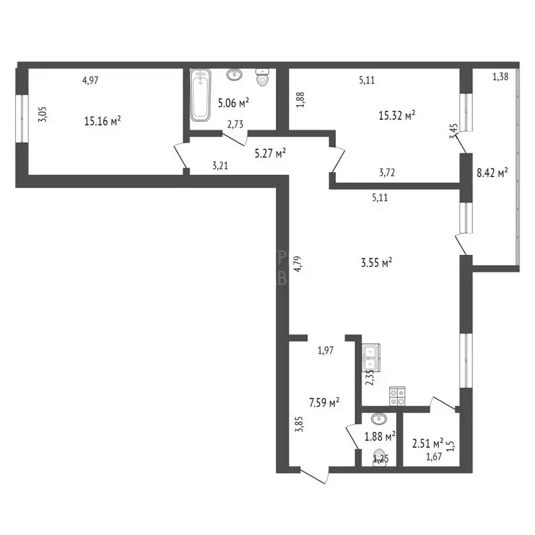 2-комнатная квартира: Тюмень, улица Тимофея Кармацкого, 5 (96 м) - Фото 0