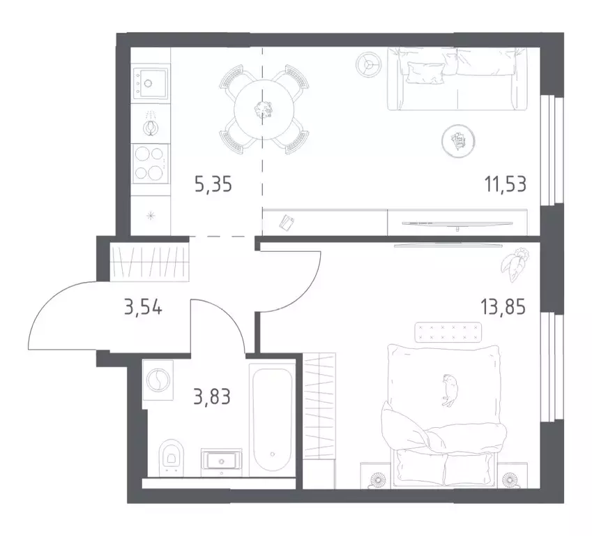 1-к кв. Башкортостан, Уфа ул. Минигали Губайдуллина, 8к9 (38.1 м) - Фото 1