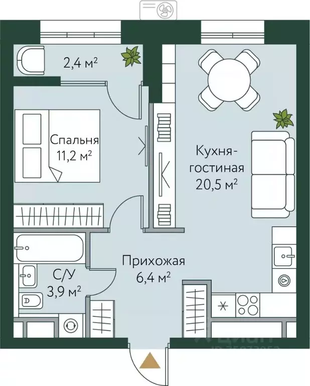 1-к кв. Волгоградская область, Волгоград Новосибирская ул., 74 (44.4 ... - Фото 0