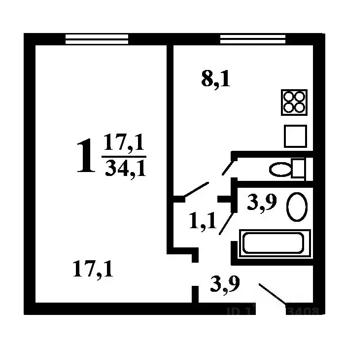 1-к кв. Севастополь ул. Хрусталева, 165 (33.0 м) - Фото 1