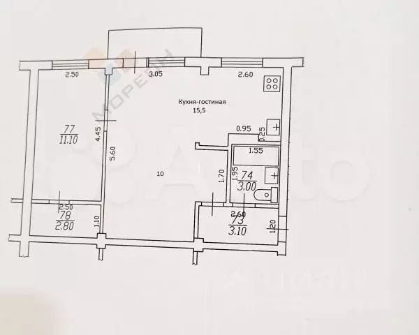 2-к. квартира, 45,2 м, 4/5 эт. - Фото 0