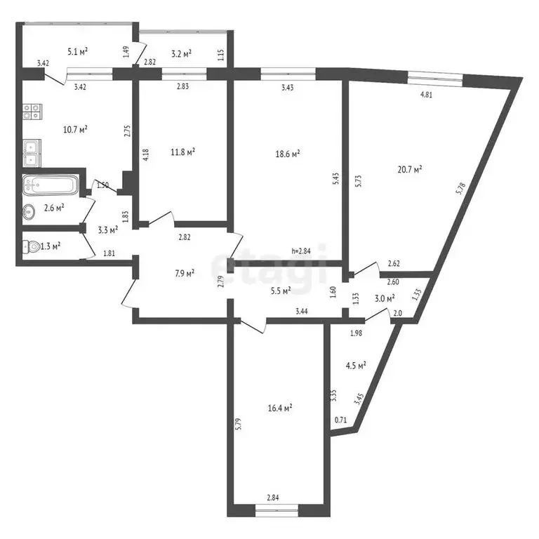4-комнатная квартира: Якутск, 202-й микрорайон, 18 (106.3 м) - Фото 0