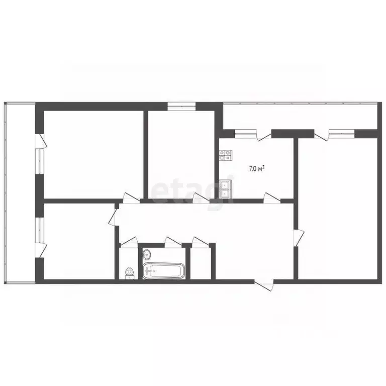 3-к кв. Татарстан, Набережные Челны Шишкинский бул., 6 (57.0 м) - Фото 1