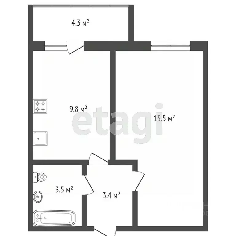 1-к кв. Кировская область, Киров Ярославская ул., 32 (28.9 м) - Фото 1