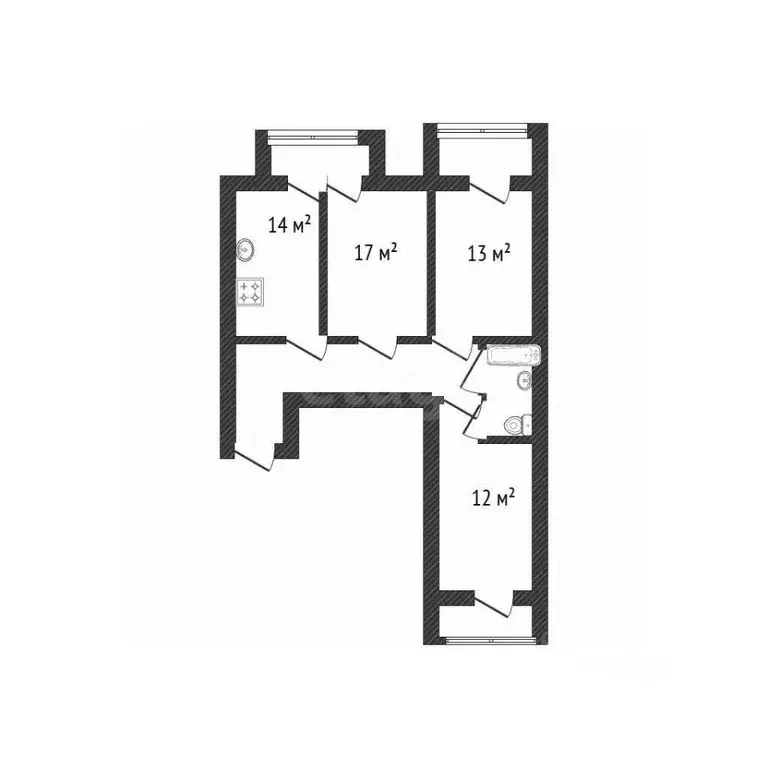3-к кв. Брянская область, Брянск ул. Фокина, 195 (80.0 м) - Фото 0