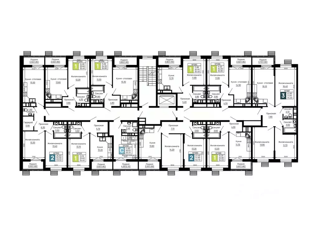 3-к кв. Адыгея, Тахтамукайский район, Яблоновский пгт  (73.4 м) - Фото 2