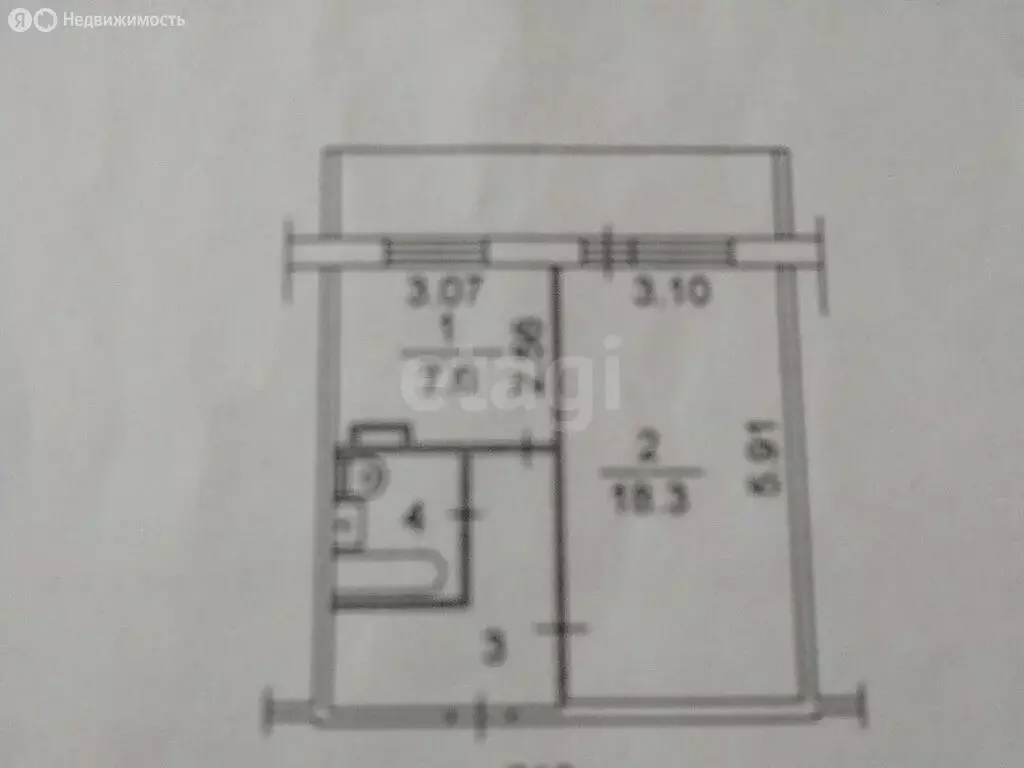 1-комнатная квартира: Томск, Кировский район, микрорайон Мокрушинский, ... - Фото 1