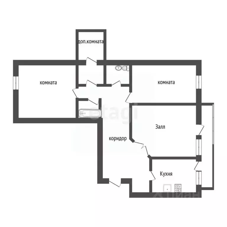3-к кв. Бурятия, Улан-Удэ ул. Клыпина, 16А (102.0 м) - Фото 2