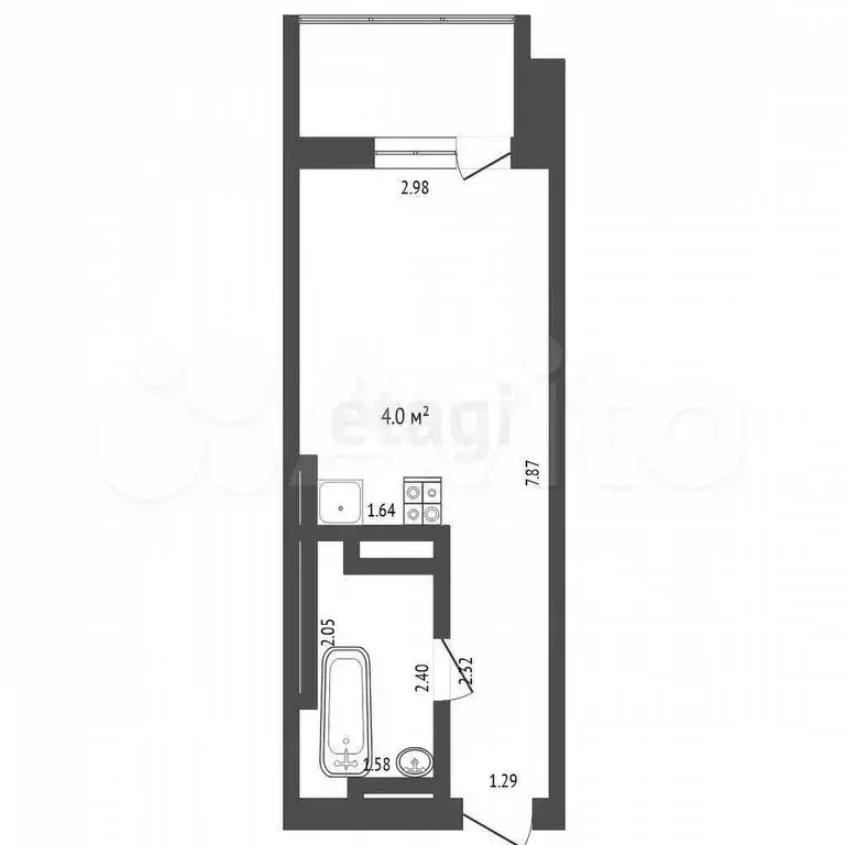 Квартира-студия, 21,9 м, 7/17 эт. - Фото 0