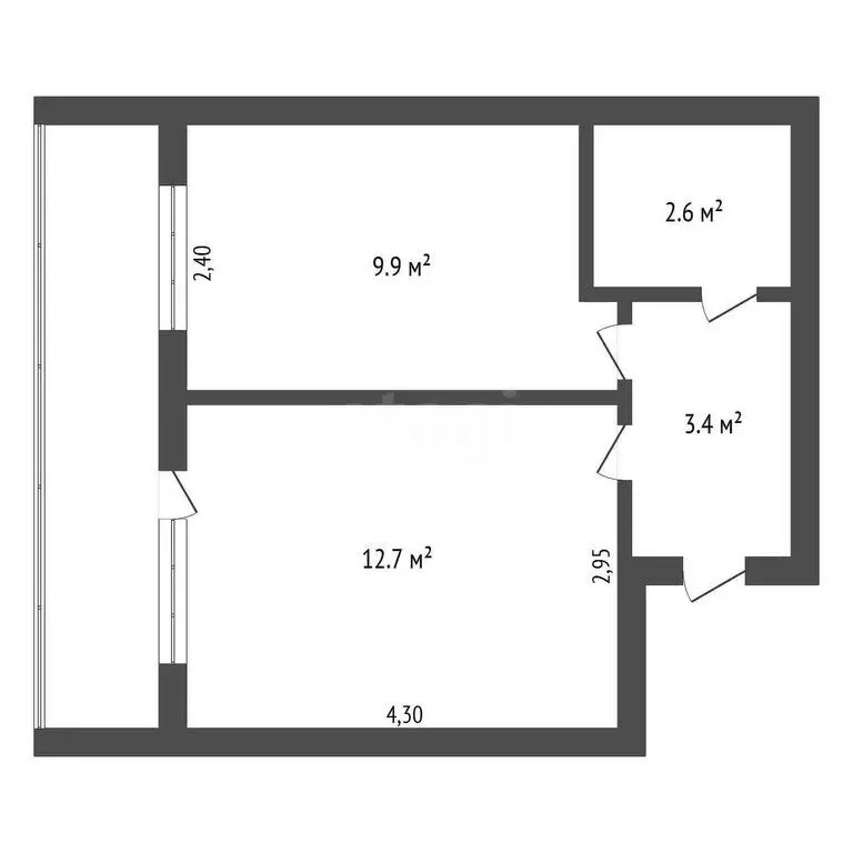 1-комнатная квартира: Чигири, Центральная улица, 32 (28.6 м) - Фото 1